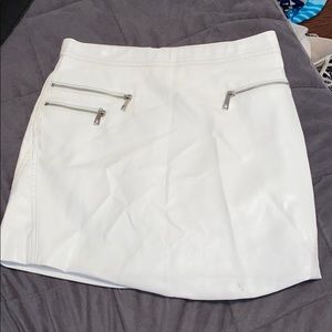white mini skirt
